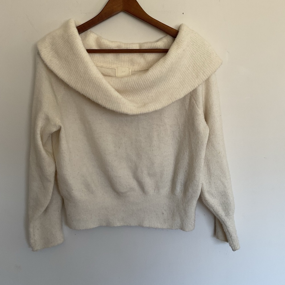 H&M Cream Cowl Neck Sweater